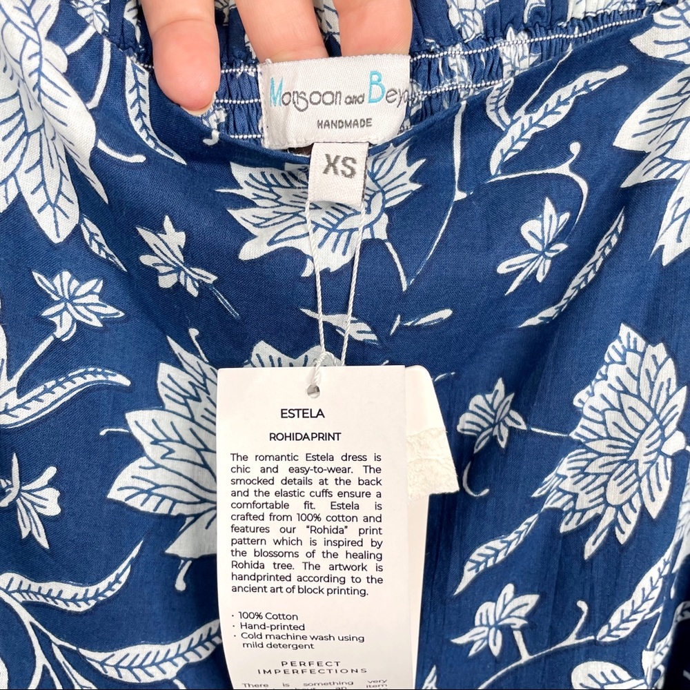 Monsoon and Beyond Blue and White Floral Midi Dress - Picture 8 of 15